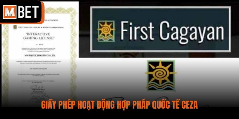 Giấy phép hoạt động hợp pháp quốc tế CEZA